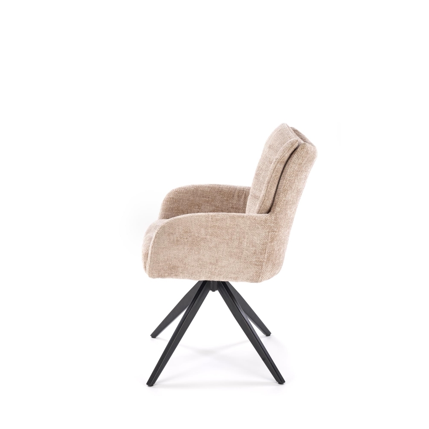 Sedia da pranzo girevole NUVO 1 pz beige/nero