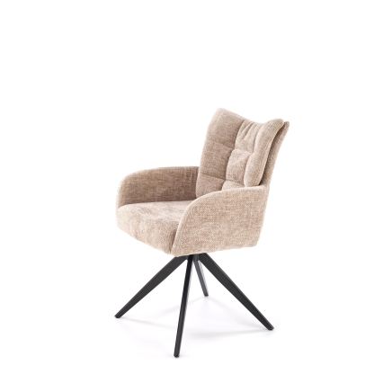 Sedia da pranzo girevole NUVO 1 pz beige/nero