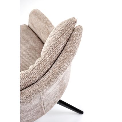 Sedia da pranzo girevole NUVO 1 pz beige/nero