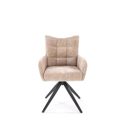 Sedia da pranzo girevole NUVO 1 pz beige/nero
