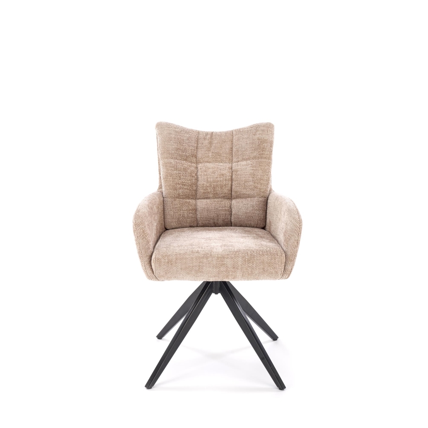 Sedia da pranzo girevole NUVO 1 pz beige/nero