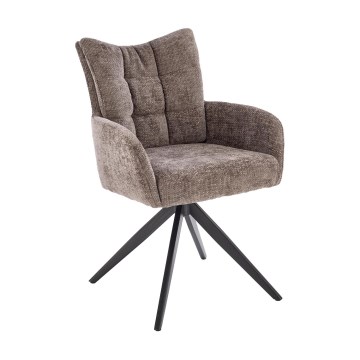 Sedia da pranzo girevole NUVO 1 pz grigio/nero