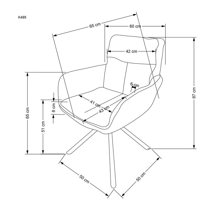 Sedia da pranzo HALSA, 1 pz, beige