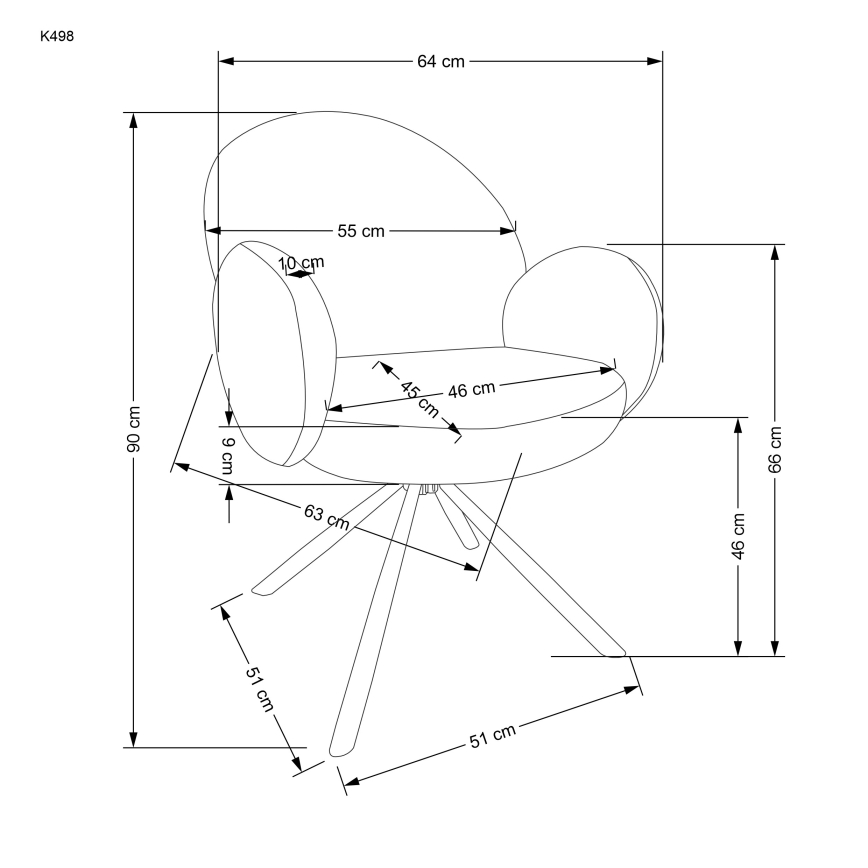 Sedia da pranzo KIVA, 1 pezzo, grigia