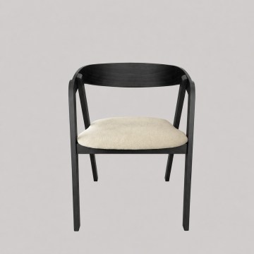 Sedia da pranzo LUSO nera/beige