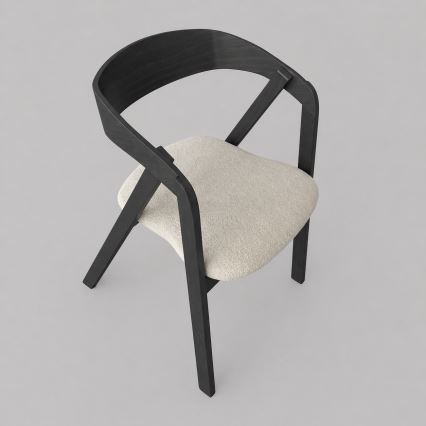 Sedia da pranzo LUSO nera/beige