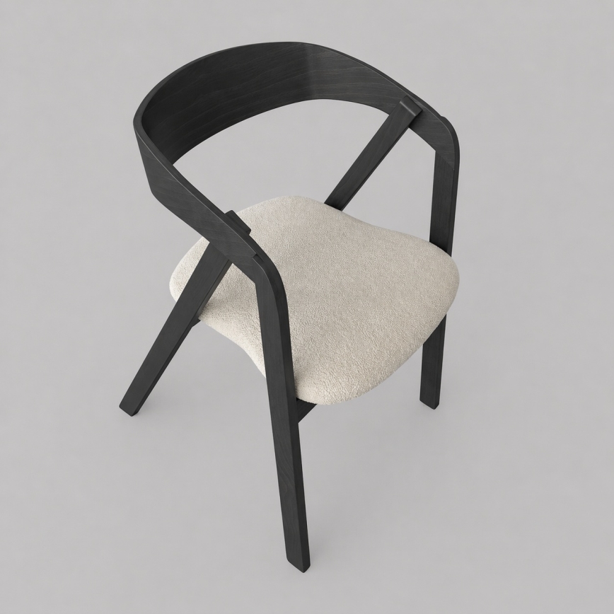 Sedia da pranzo LUSO nera/beige