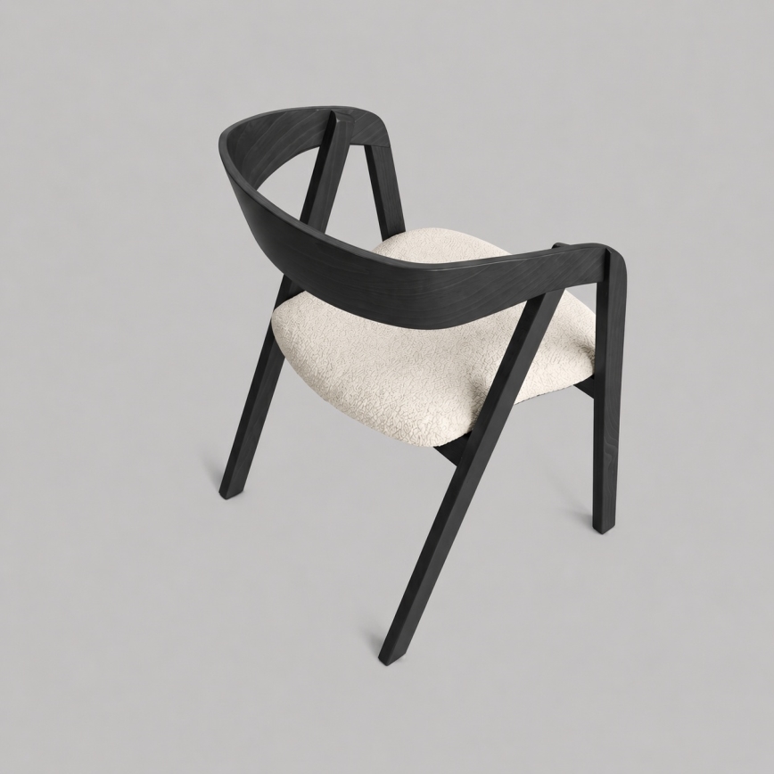Sedia da pranzo LUSO nera/beige