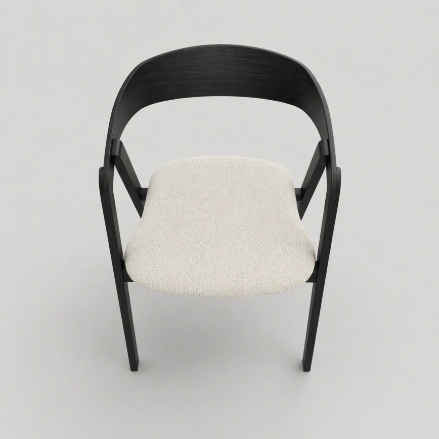 Sedia da pranzo LUSO nera/beige