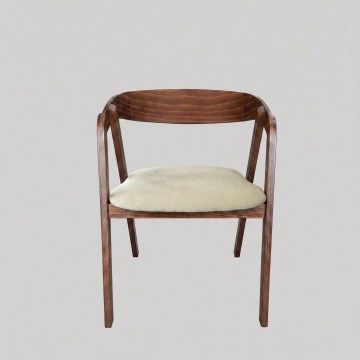 Sedia da pranzo LUSO noce/beige