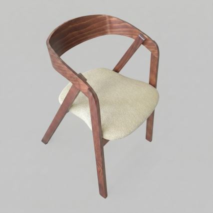 Sedia da pranzo LUSO noce/beige