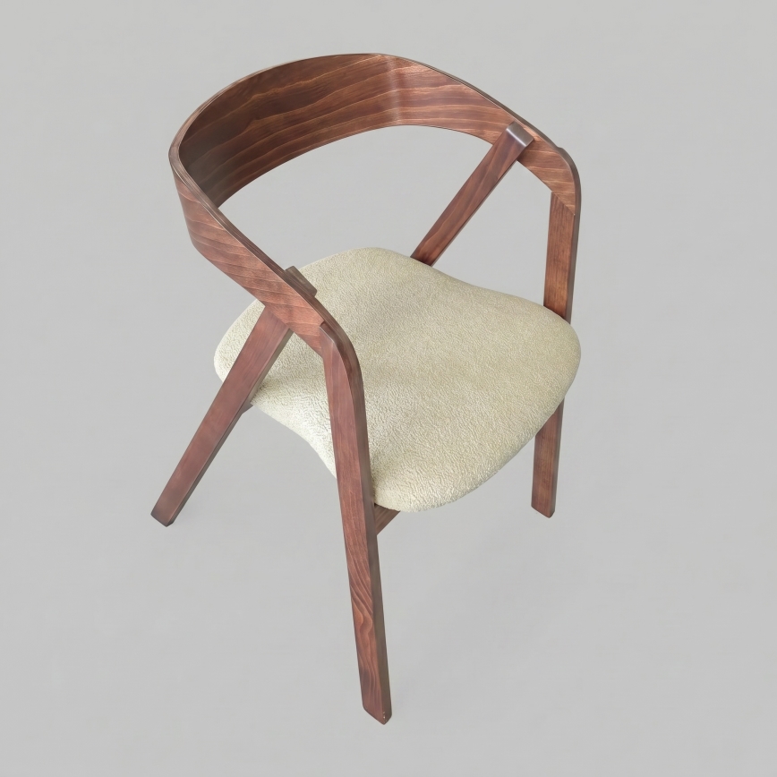 Sedia da pranzo LUSO noce/beige