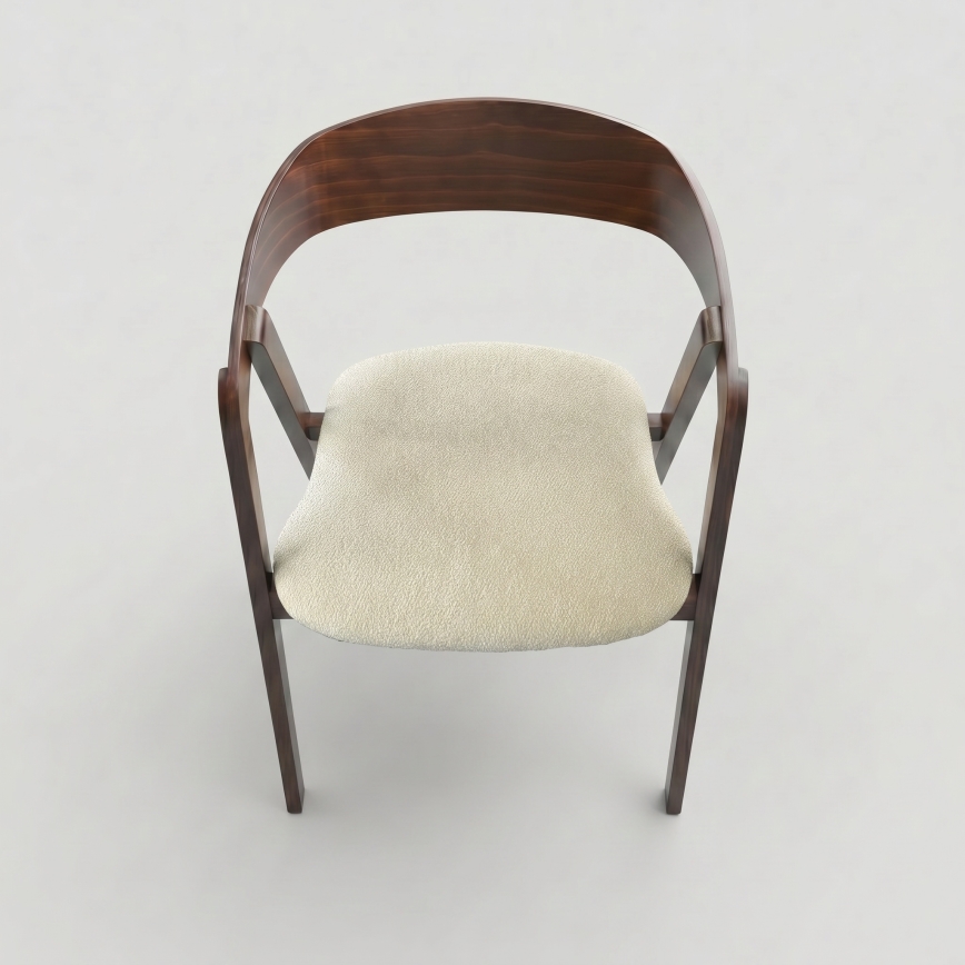 Sedia da pranzo LUSO noce/beige