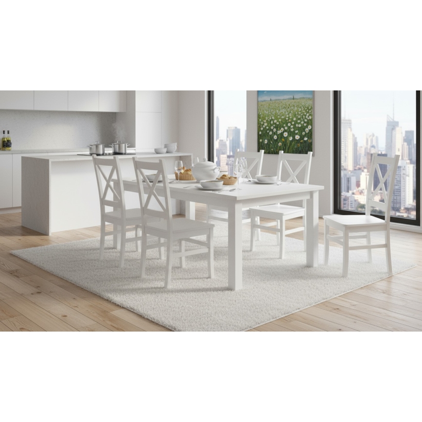 Sedia da pranzo NATE bianca