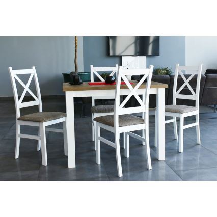 Sedia da pranzo NATE bianco/marrone
