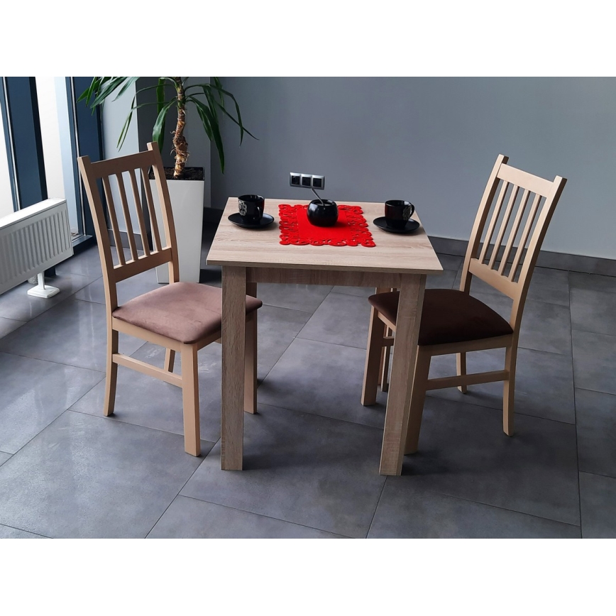 Sedia da pranzo SIMON faggio/marrone scuro