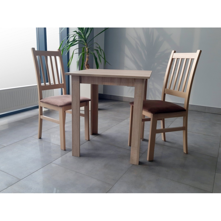 Sedia da pranzo SIMON faggio/marrone scuro
