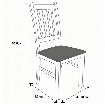 Sedia da pranzo SIMON faggio/marrone scuro