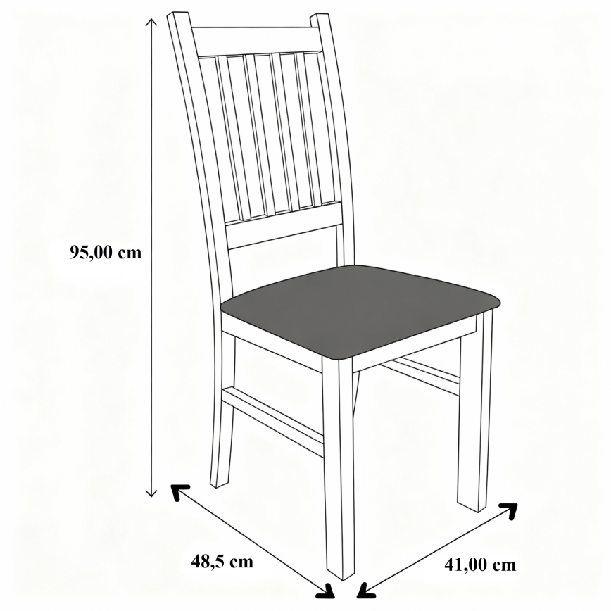 Sedia da pranzo SIMON rovere/grigio scuro