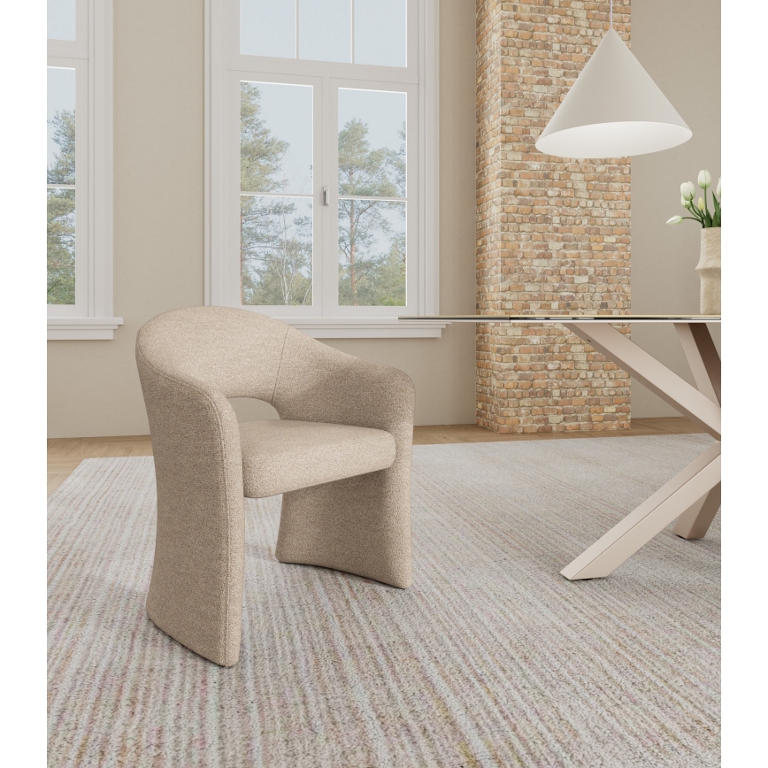 Sedia da pranzo con braccioli TORI beige