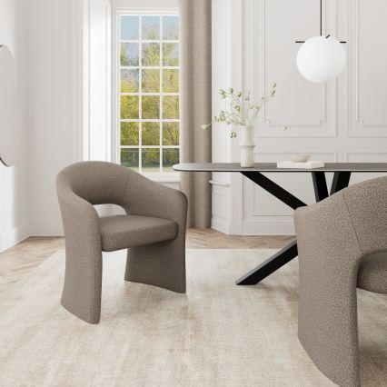 Sedia da pranzo con braccioli TORI taupe