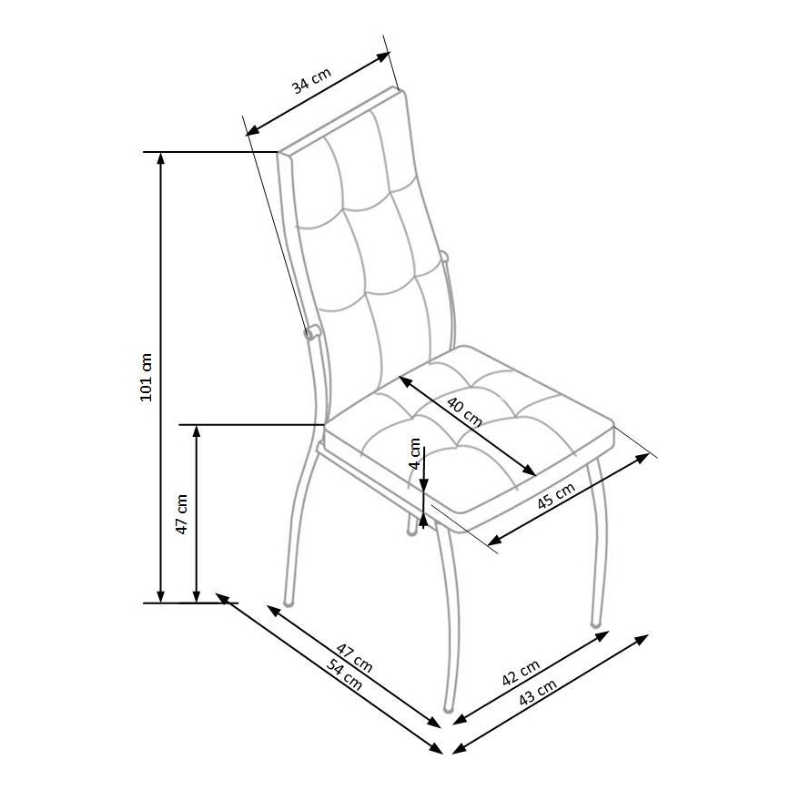 Sedia da pranzo WARMIS, 1 pezzo, nera