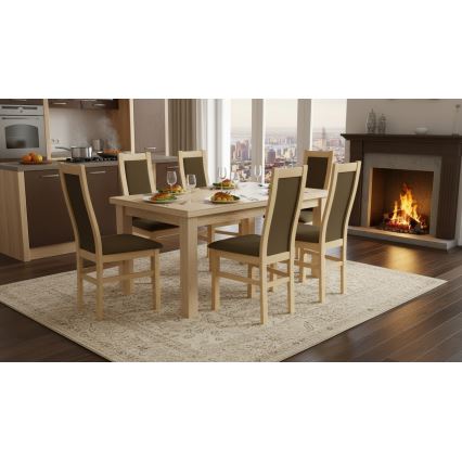 Sedia da pranzo ZOE rovere/marrone scuro