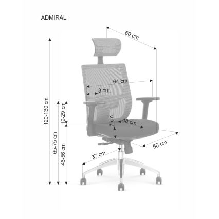 Sedia da ufficio ELMIR nera/grigia