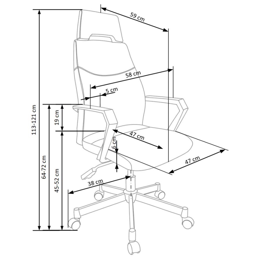 Sedia da ufficio ELUN nera/grigia