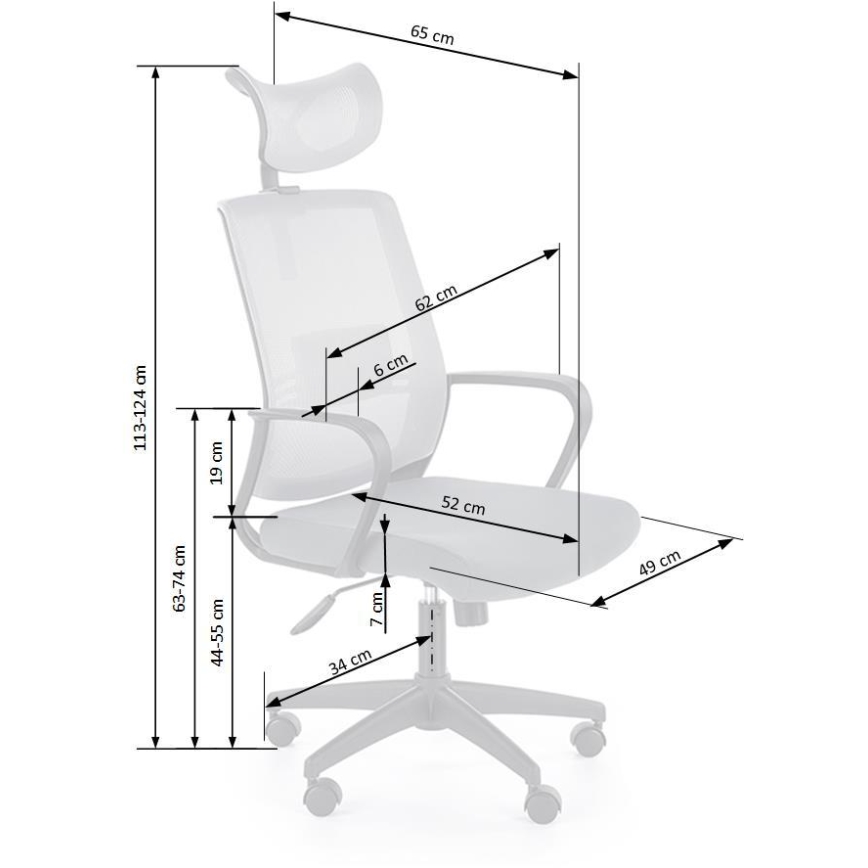 Sedia da ufficio ergonomica ARSEN grigio
