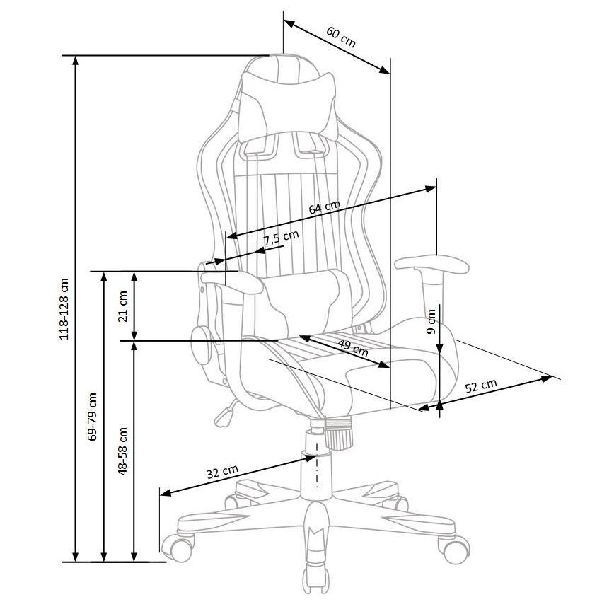 Sedia da ufficio KODA grigio chiaro/celeste