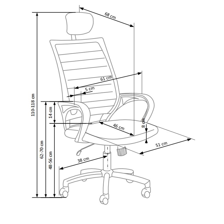 Sedia da ufficio MIRI nera/bianca