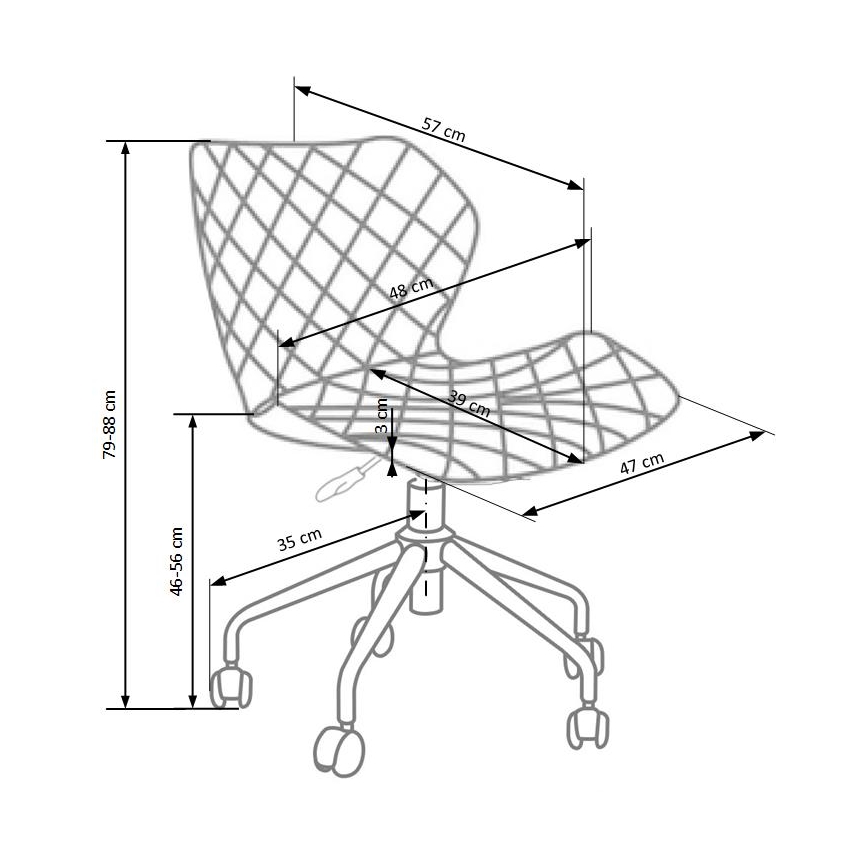 Sedia da ufficio MUNA bianca/grigia