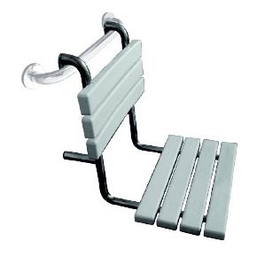 Sedile doccia 44x50 cm argento/bianco
