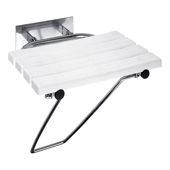Sedile per doccia 44x46 cm acciaio inox/argento