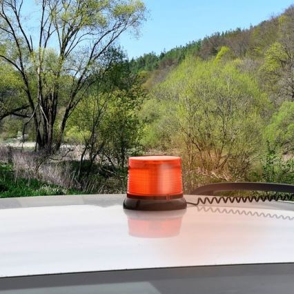 Segnalatore lampeggiante a LED con base magnetica LED/20W/12-24V arancione