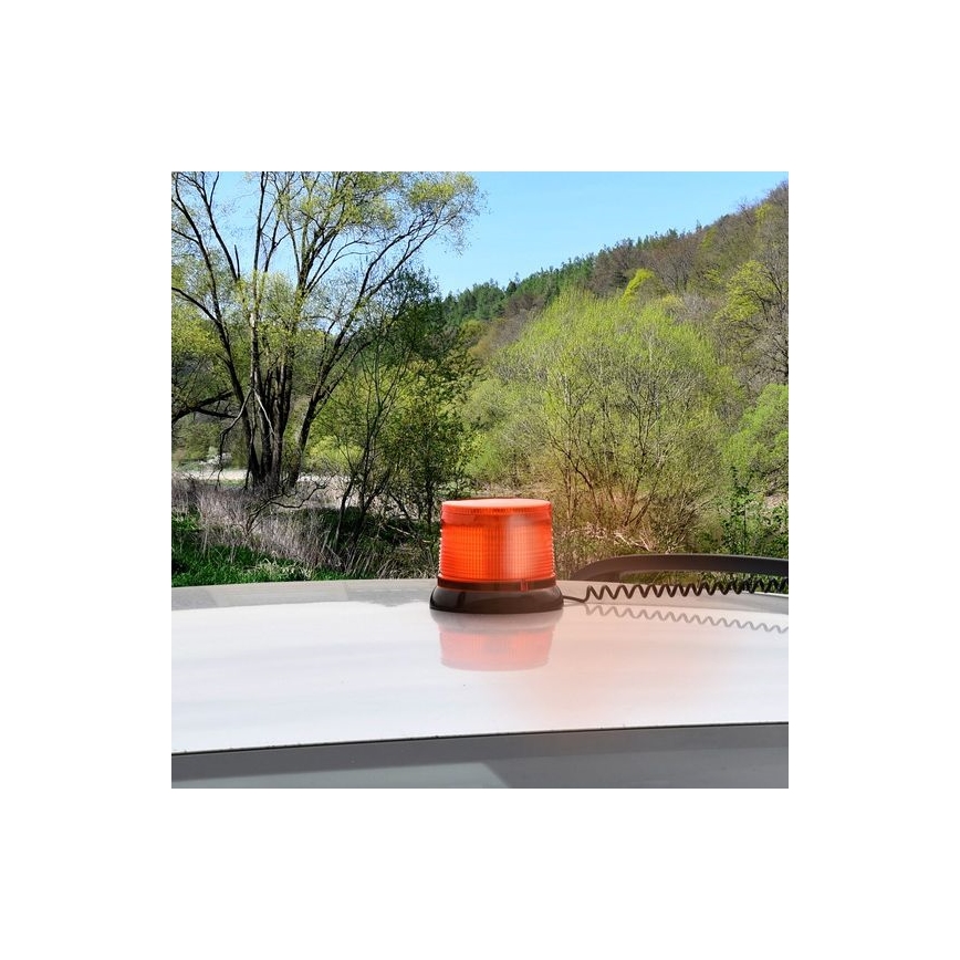 Segnalatore lampeggiante a LED con base magnetica LED/20W/12-24V arancione