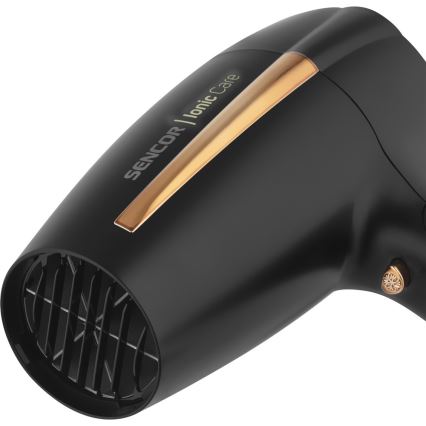 Sencor - Asciugacapelli 2000W/230V nero/oro