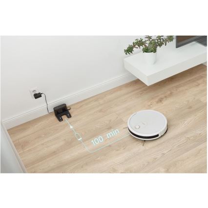 Sencor - Aspirapolvere robot smart con uno spazzolone 2in1 28W/2600 mAh Wi-Fi bianco + telecomando