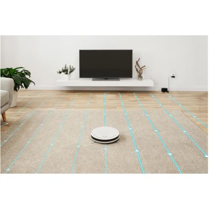 Sencor - Aspirapolvere robot smart con uno spazzolone 2in1 28W/2600 mAh Wi-Fi bianco + telecomando