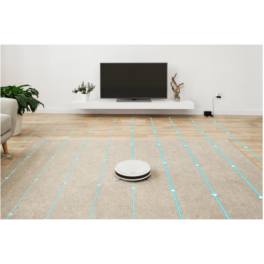 Sencor - Aspirapolvere robot smart con uno spazzolone 2in1 28W/2600 mAh Wi-Fi bianco + telecomando