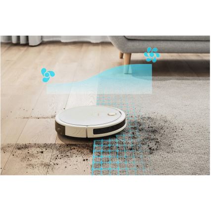 Sencor - Aspirapolvere robot smart con uno spazzolone 2in1 28W/2600 mAh Wi-Fi bianco + telecomando