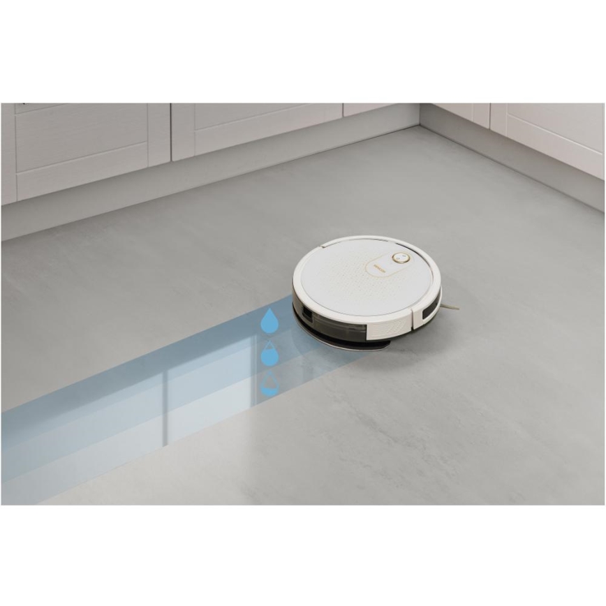 Sencor - Aspirapolvere robot smart con uno spazzolone 2in1 28W/2600 mAh Wi-Fi bianco + telecomando