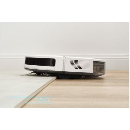 Sencor - Aspirapolvere robot smart con uno spazzolone 2in1 28W/2600 mAh Wi-Fi bianco + telecomando
