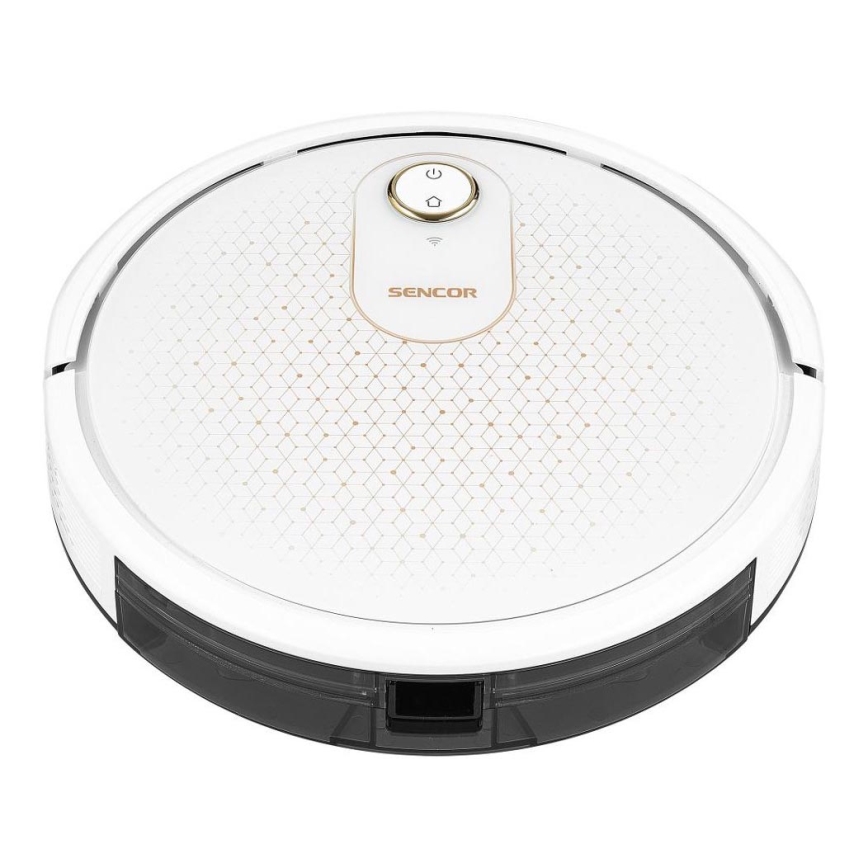 Sencor - Aspirapolvere robot smart con uno spazzolone 2in1 28W/2600 mAh Wi-Fi bianco + telecomando