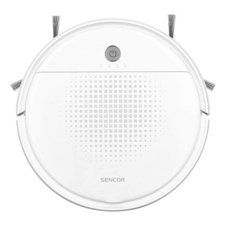 Sencor - Aspirapolvere robotico con uno spazzolone 2in1 18W/1500 mAh bianco + telecomando