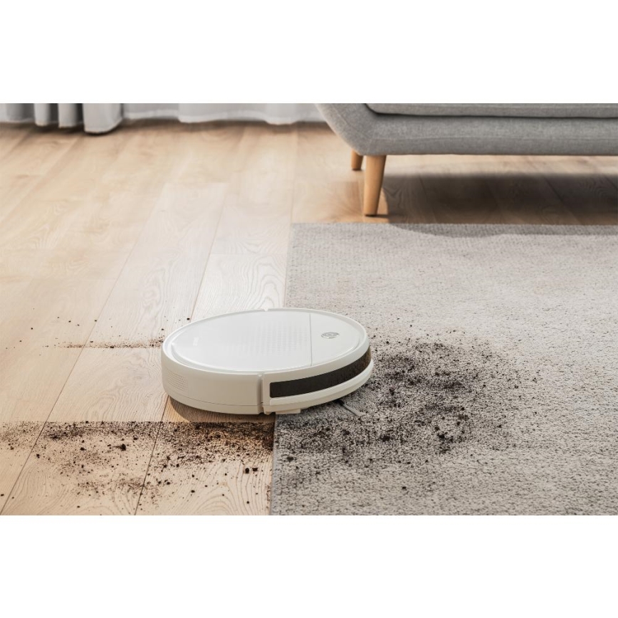 Sencor - Aspirapolvere robotico con uno spazzolone 2in1 18W/1500 mAh bianco + telecomando