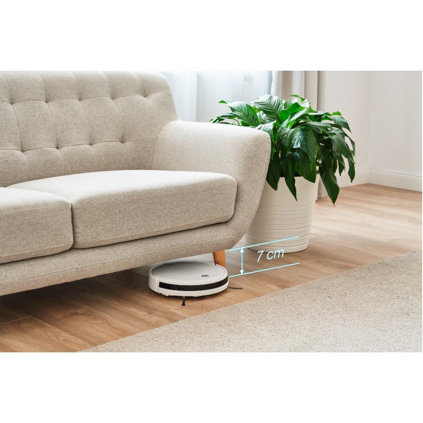 Sencor - Aspirapolvere robotico con uno spazzolone 2in1 18W/1500 mAh bianco + telecomando