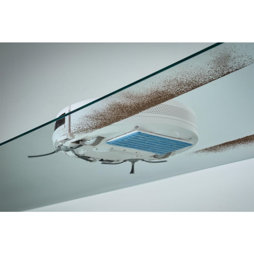 Sencor - Aspirapolvere robotico con uno spazzolone 2in1 18W/1500 mAh bianco + telecomando