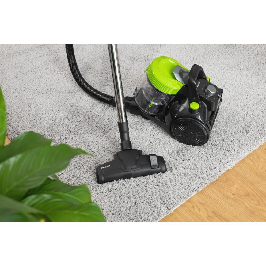 Sencor - Aspirapolvere senza sacco 2 L 700 W/230 V nero/verde